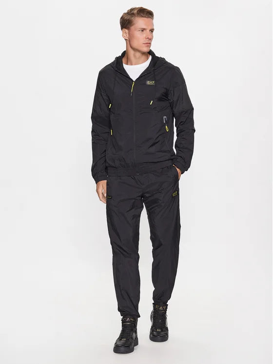 EMPORIO ARMANI Tuta Completa Con Zip e Cappuccio Nero