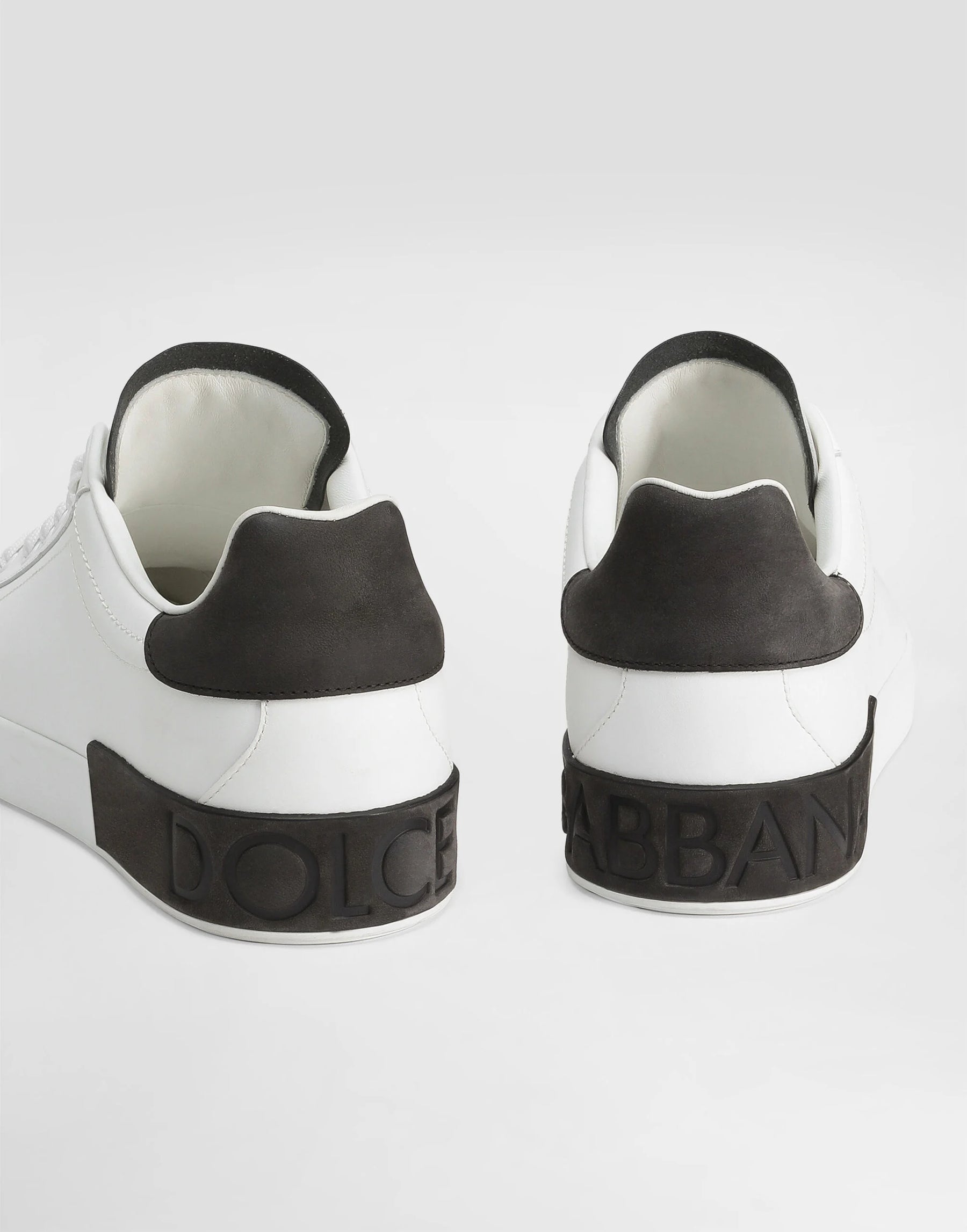 DOLCE & GABBANA Scarpa in pelle di vitello Portofino Bianca e Nera