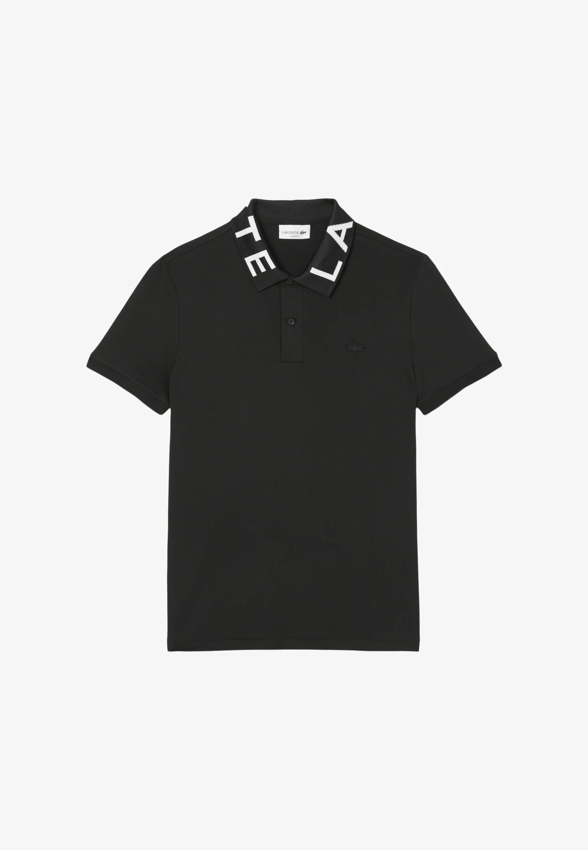 LACOSTE Polo Con Scritta Sul Collo Nero