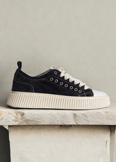 ASENSYO Scarpa In Nabuk Con Suola In Gomma Alta Nera