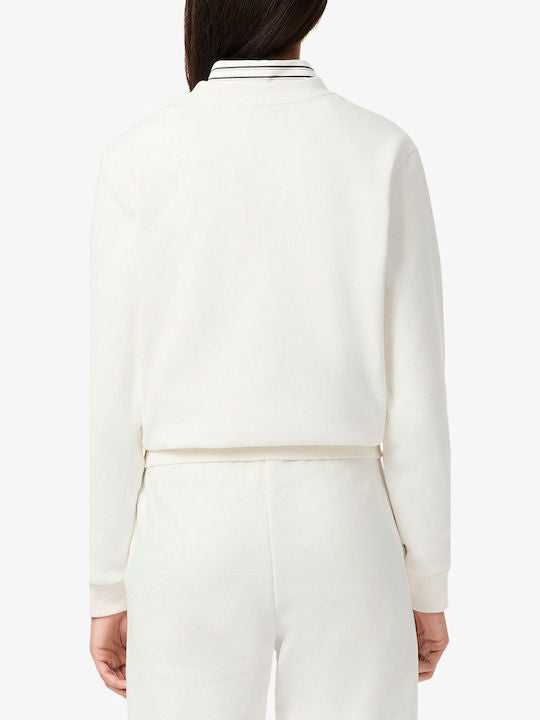 LACOSTE Felpa Girocollo Donna Bianca