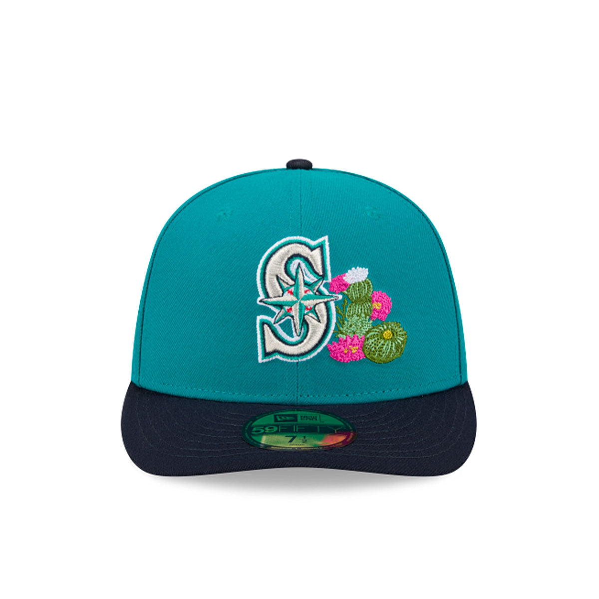 New Era NEW ERA Cappello Con Visiera Pre-Curved 59Fifty Fitted Seattle Mariners Verde Petrolio/Blu Con Dettagli Ricamati - fo