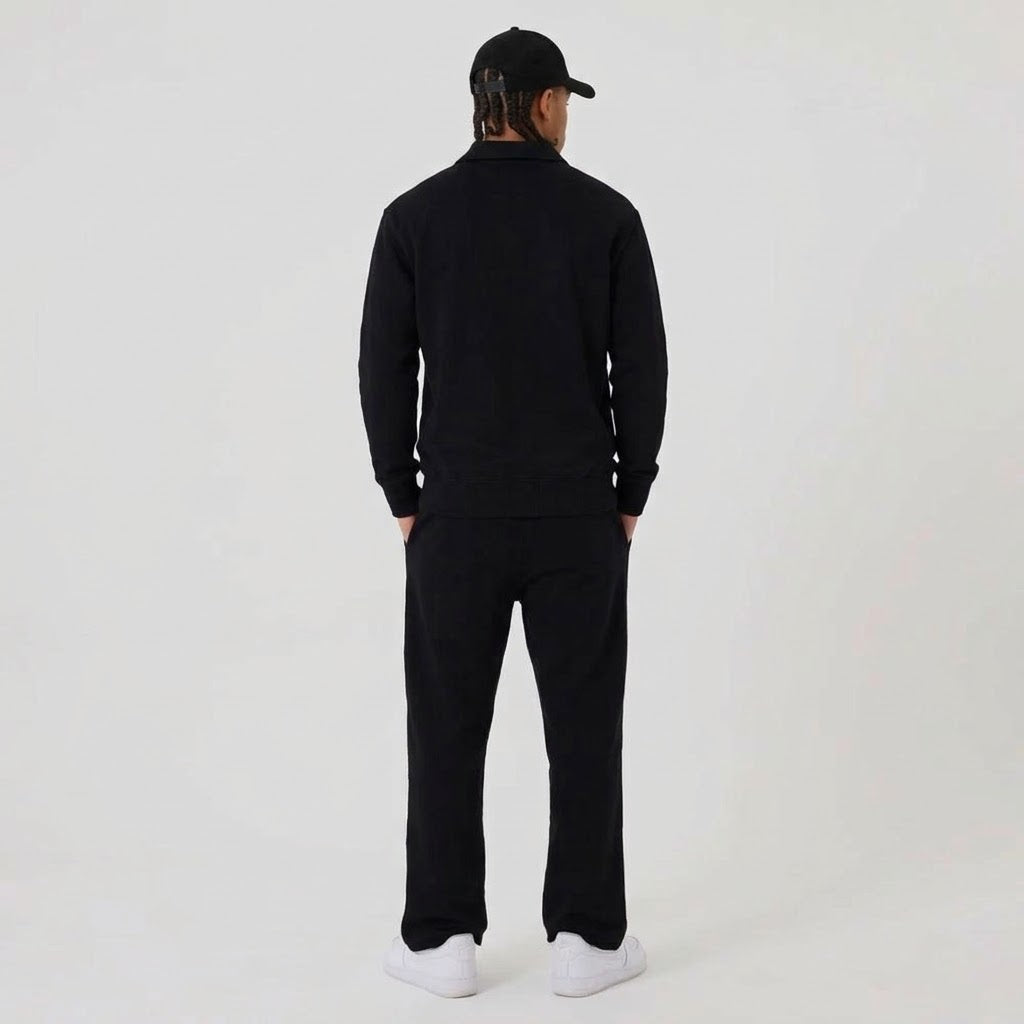 NEW ERA Tuta Completa Con Felpa Mezza Zip Senza Cappuccio Nero