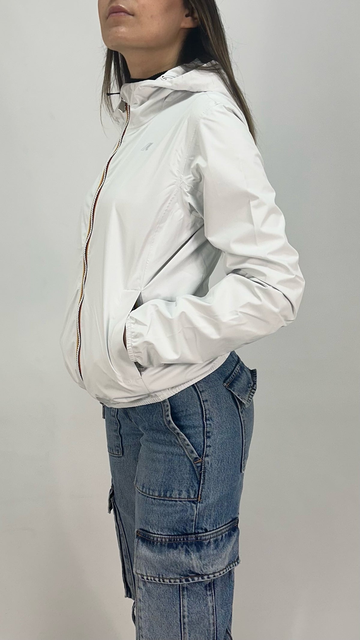 K-WAY Antivento Lyly Stretch Dot Donna Bianco