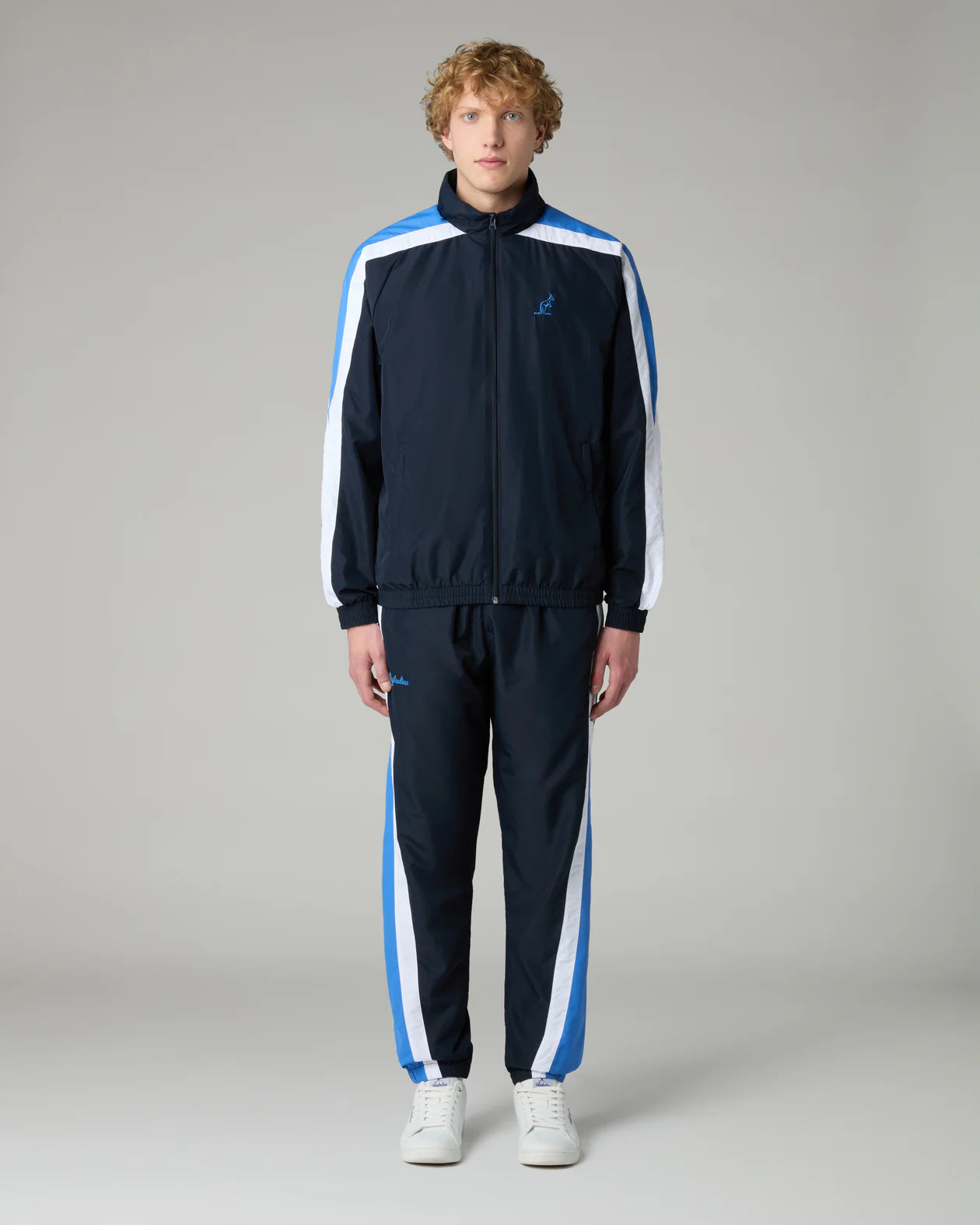 AUSTRALIAN Tuta Leggera In Microfibra Con Zip Blu/Azzurra/Bianca