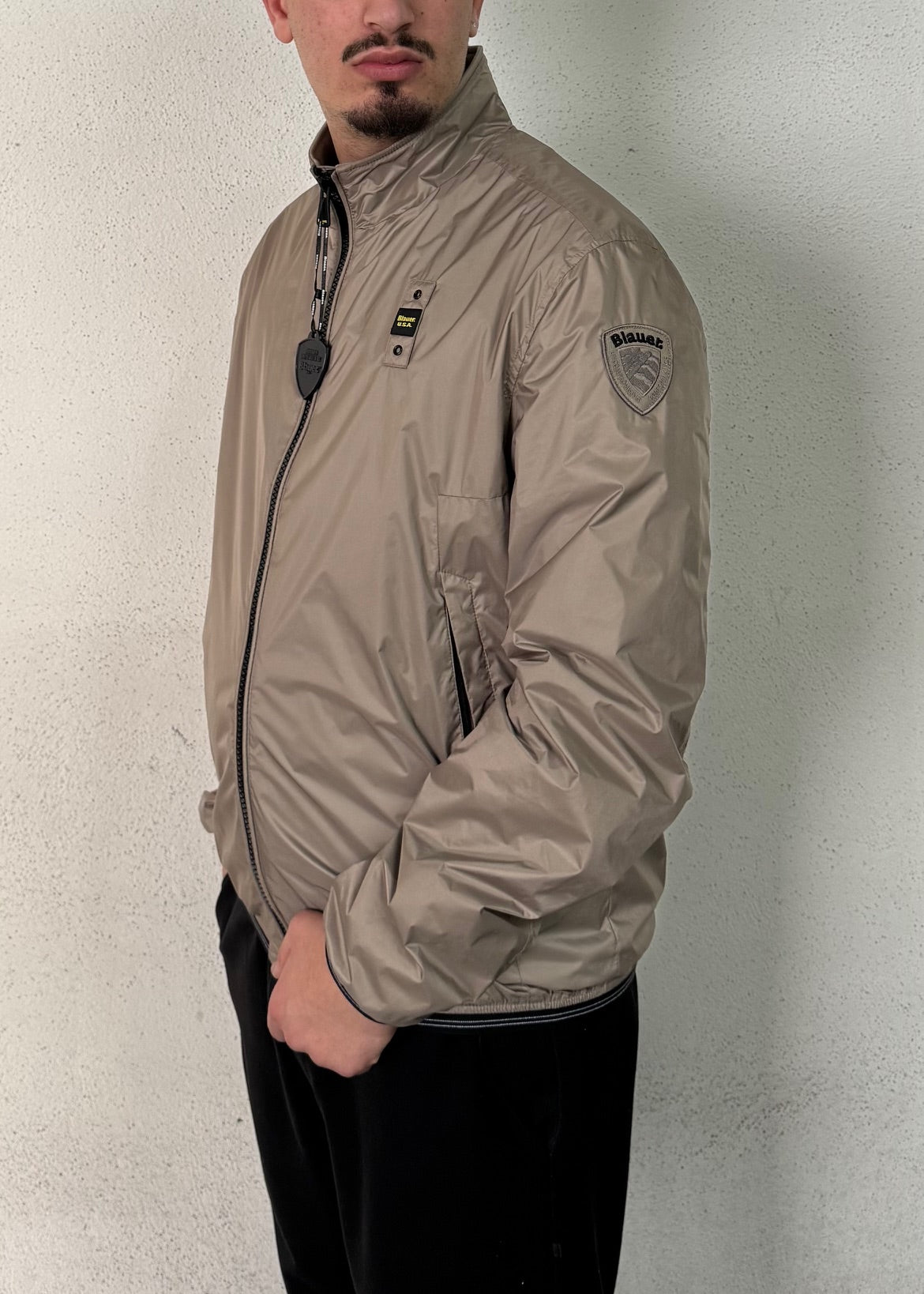 BLAUER Antivento Senza Cappuccio Blu-Nero-Beige