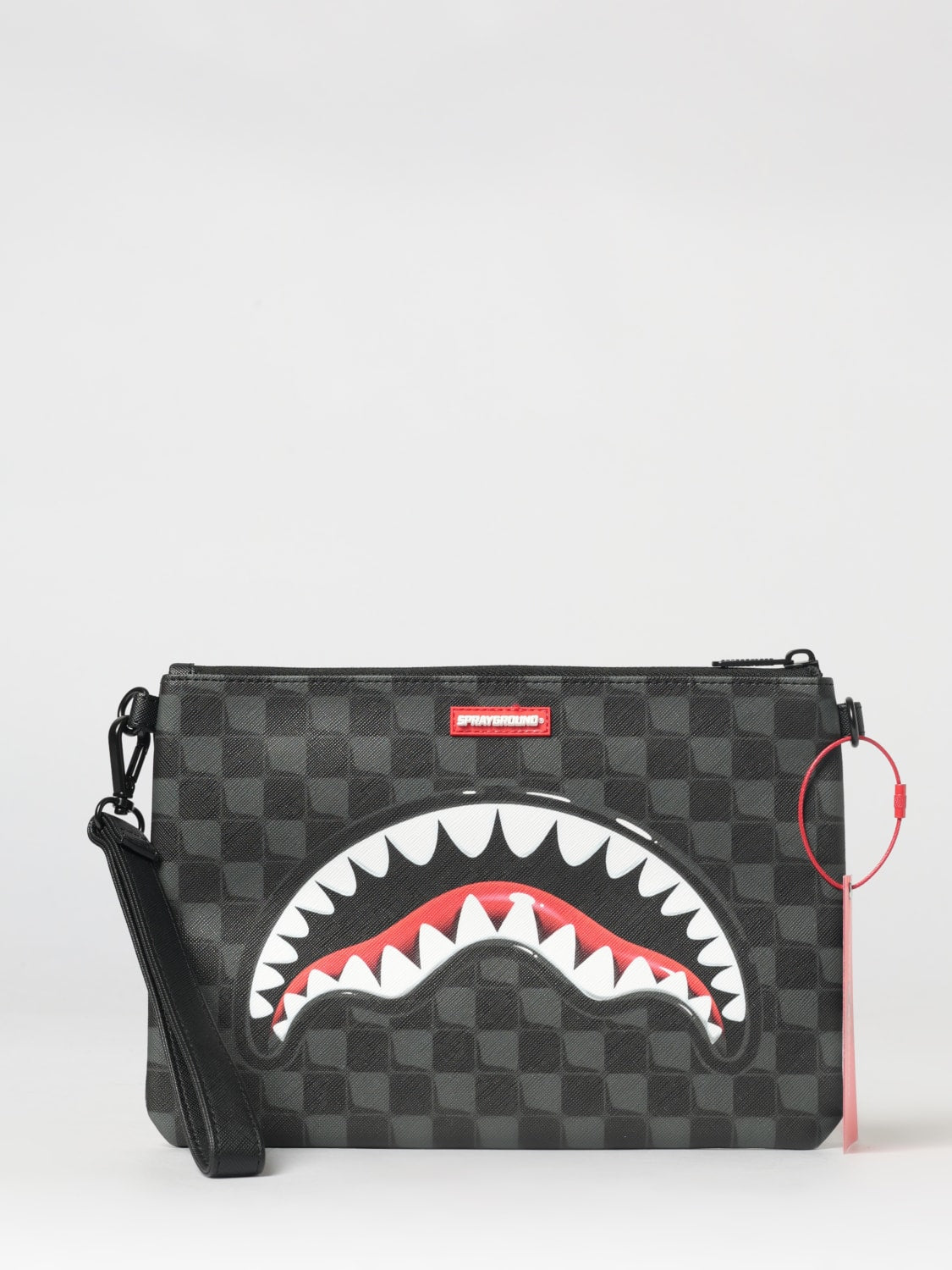 Sprayground SPRAYGROUND Pochette/Tracolla In Pelle Fantasia A Scacchi Nero - Accessori - Tommaseo Clothing