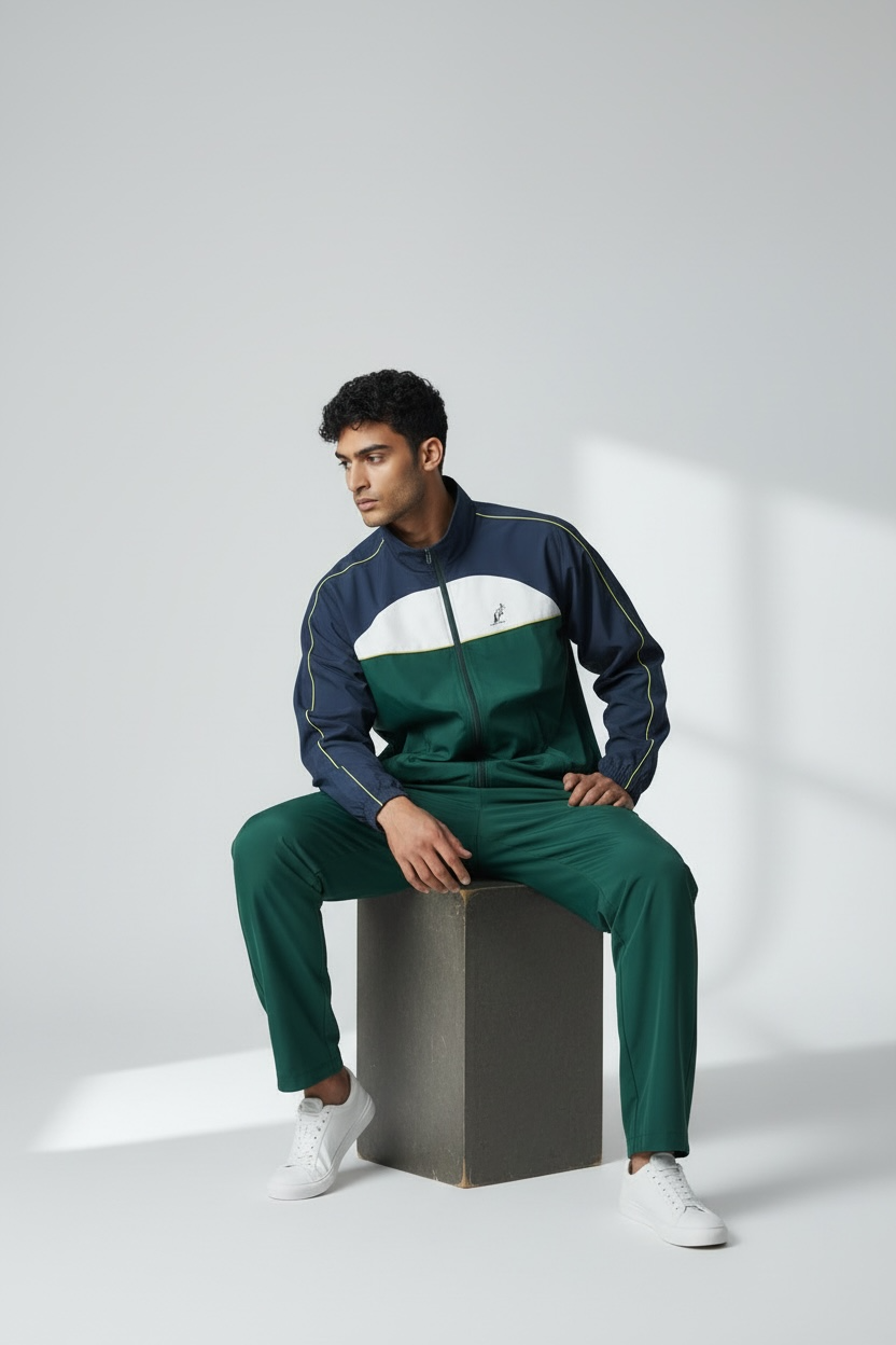 AUSTRALIAN TUTA THEORY IN FELPA ELAST Verde/Blu SS26