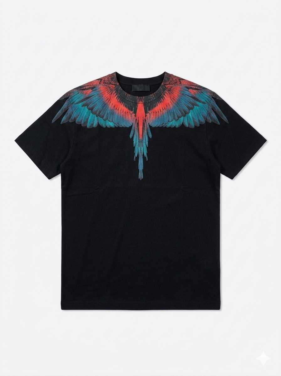 COUNTY OF MILAN T-Shirt Nera Marcelo Burlon Ali Rosse/Blu