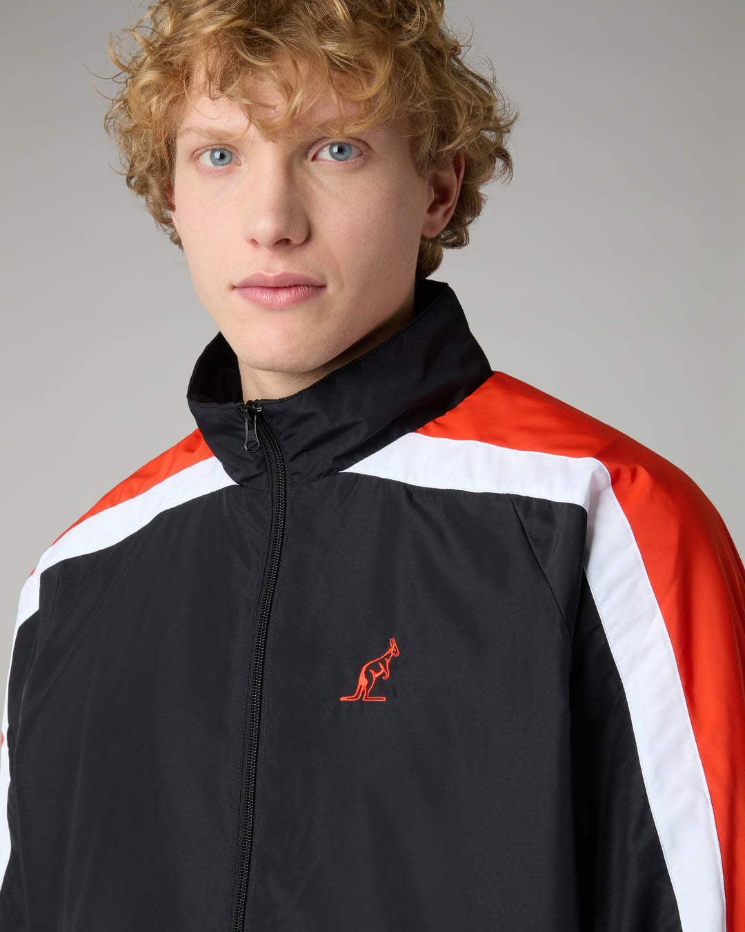 AUSTRALIAN Tuta Leggera In Microfibra Con Zip Nera/Arancione