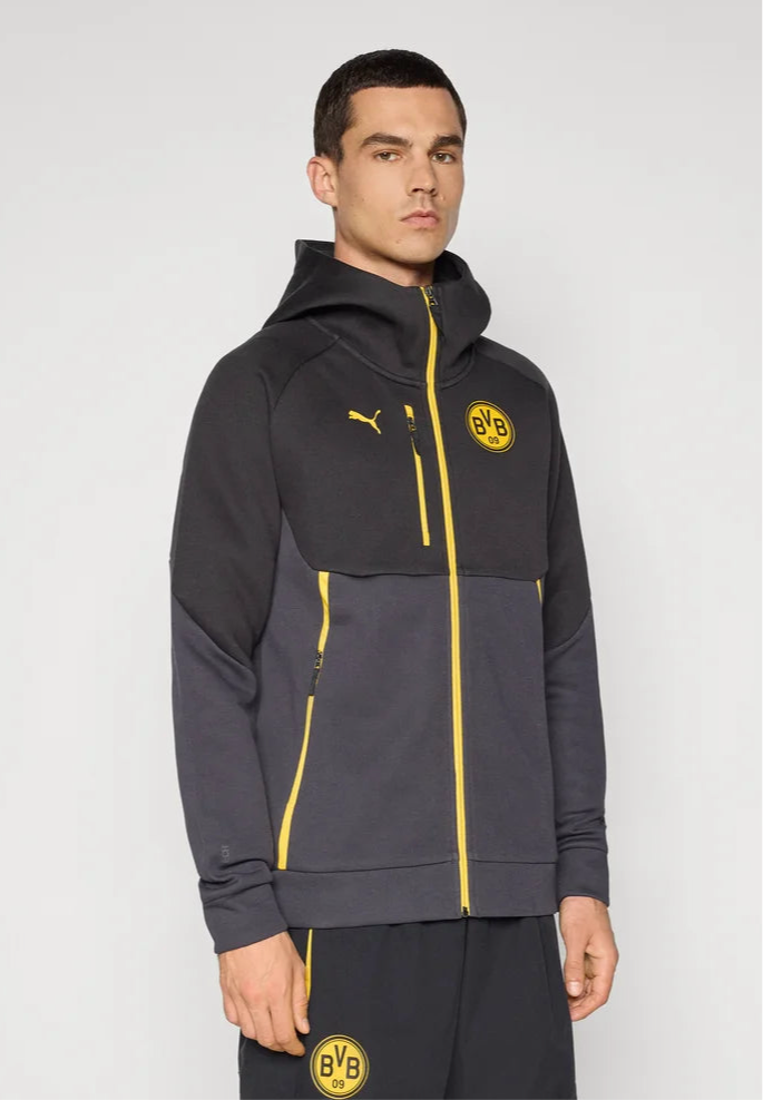PUMA Borussia Dortmund Tuta Tech Con Zip Nera/Gialla