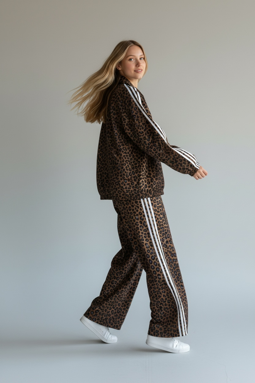 ADIDAS ORIGINALS DONNA TUTA LEOPARDATA IN TESSUTO FODERATO