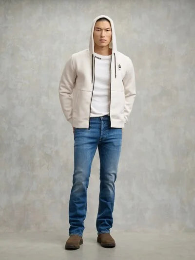 BLAUER Felpa In Neoprene Con Cappuccio Bianco