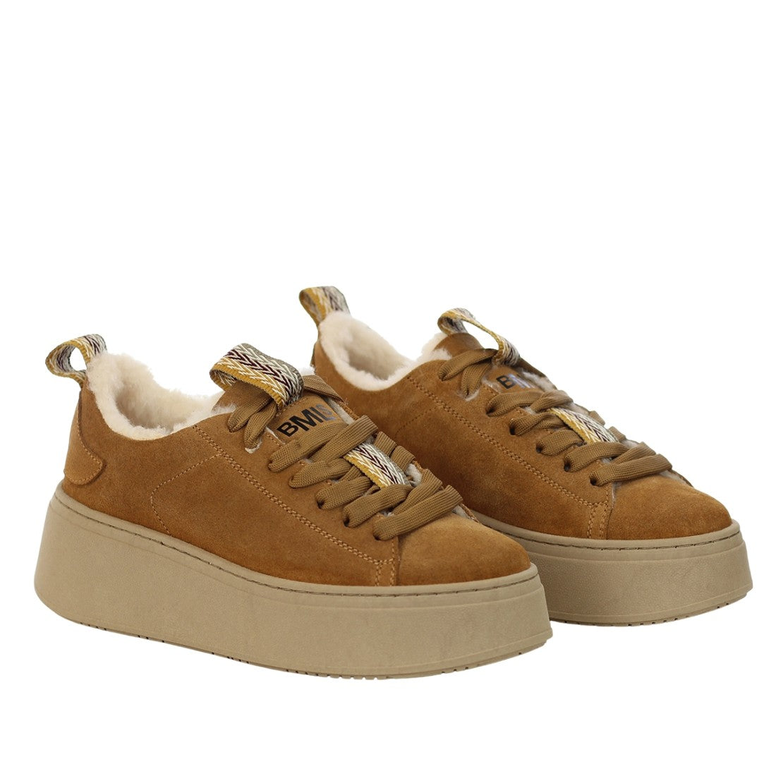 BRIAN MILLS Sneakers Con Pelliccia Interna Cammello