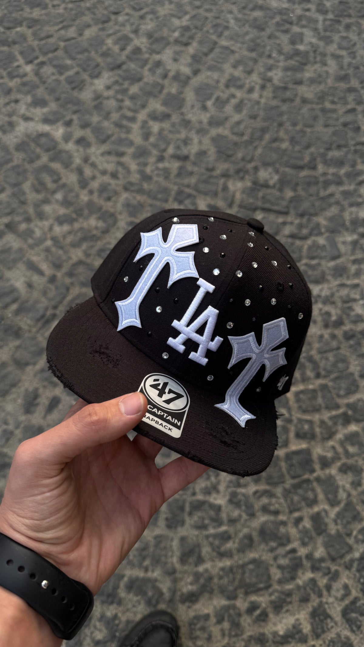 ‘47 CUSTOM “LA” Mod Chrome Hearts e Swarovski Nero/Bianco