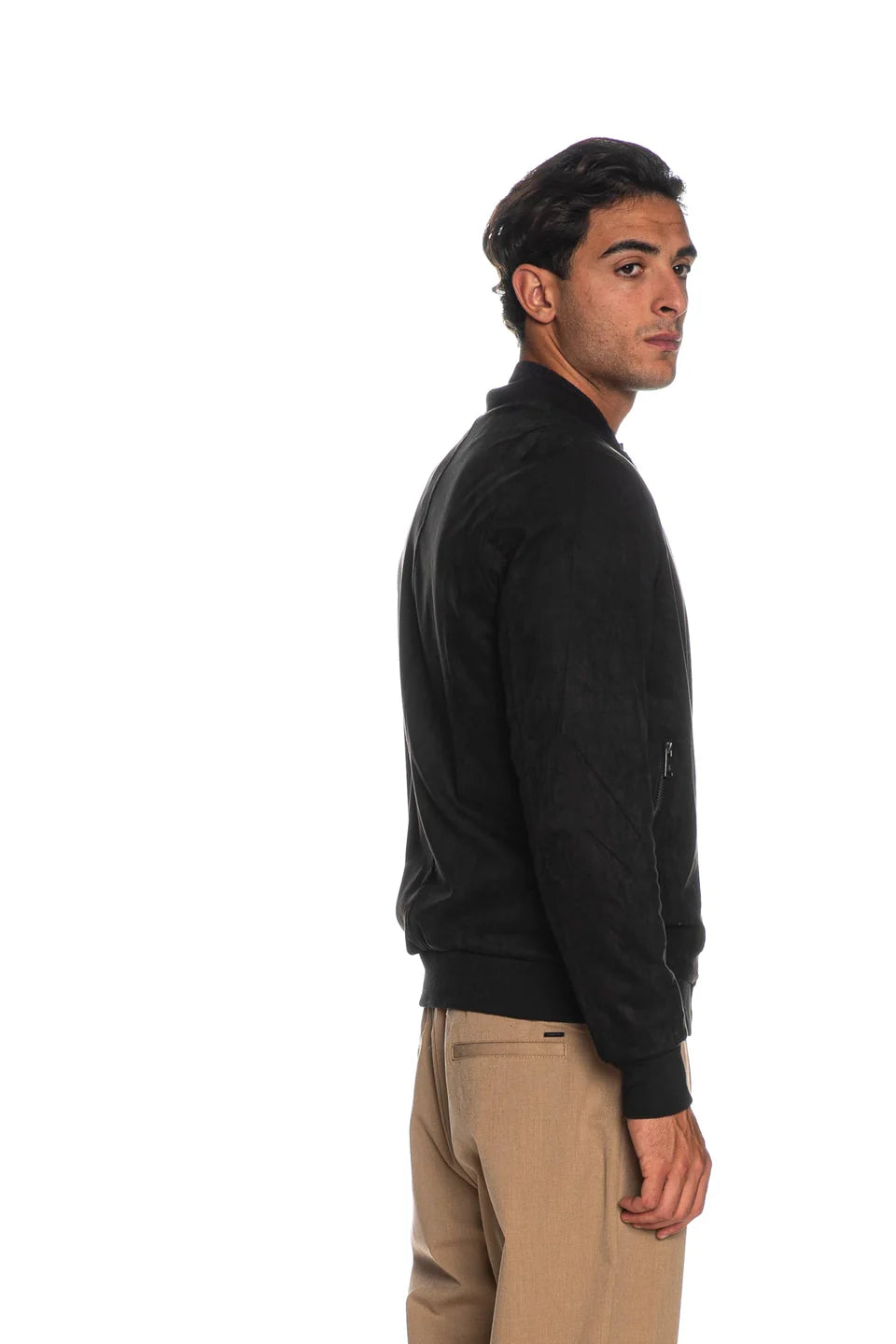 GIANNI LUPO Bomber in eco-suede (renna) Nero