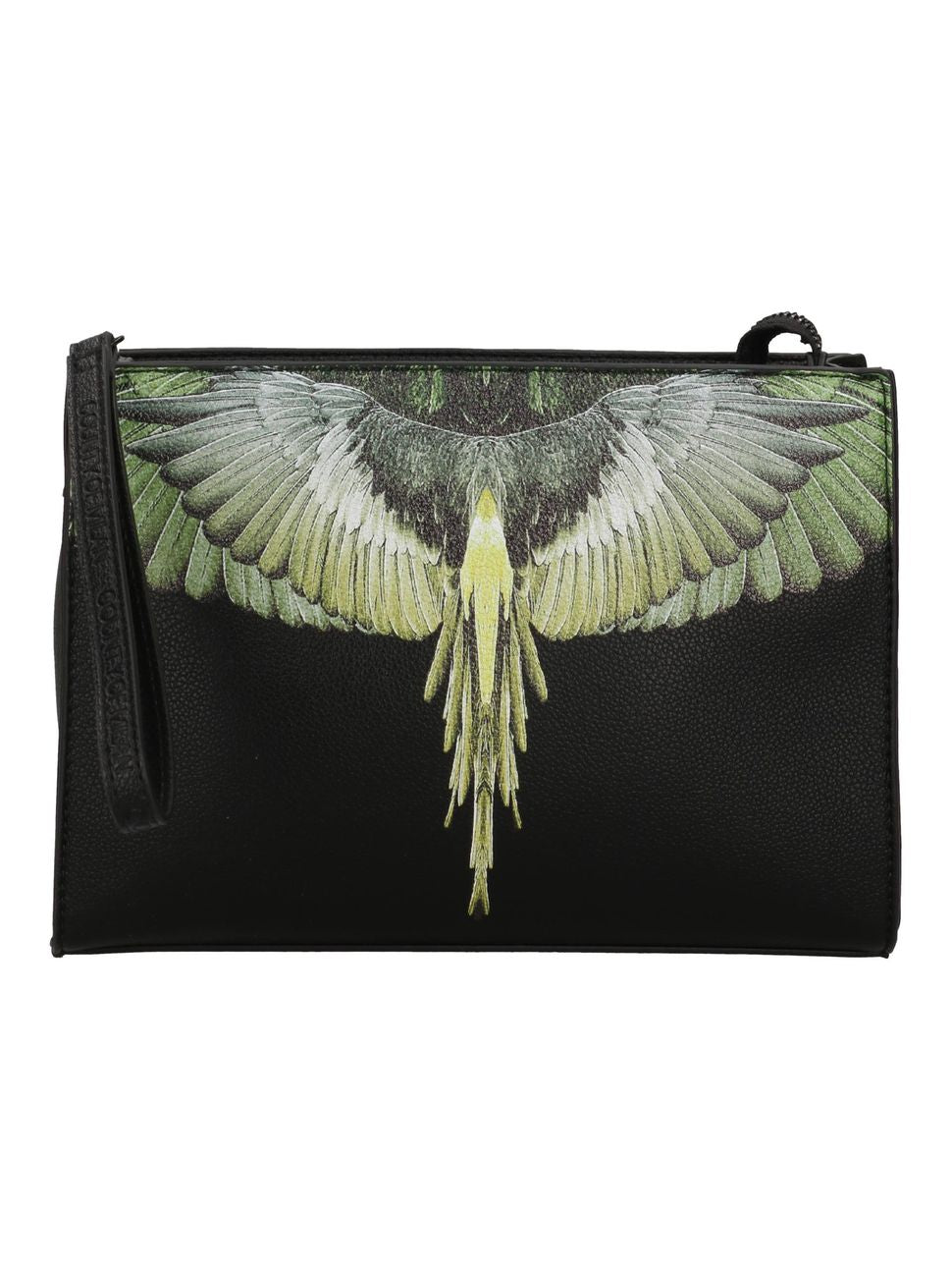 County of milan COUNTY OF MILAN MARCELO BURLON Pochette In Ecopelle Con Stampa Ali Verdi Nero - Accessori - Tommaseo Clo