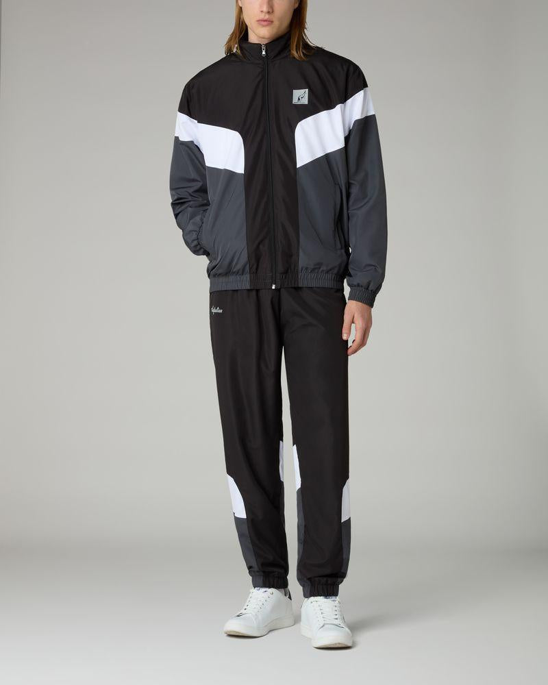 AUSTRALIAN Tuta Smash Nocturna Leggera In Microfibra Con Zip Nero/Bianco