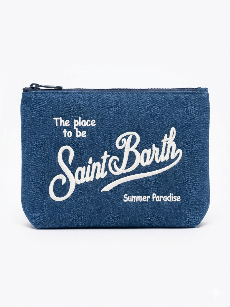 Saint Barth SAINT BARTH Pochette Aline Denim Blu - Pochette - Tommaseo Clothing