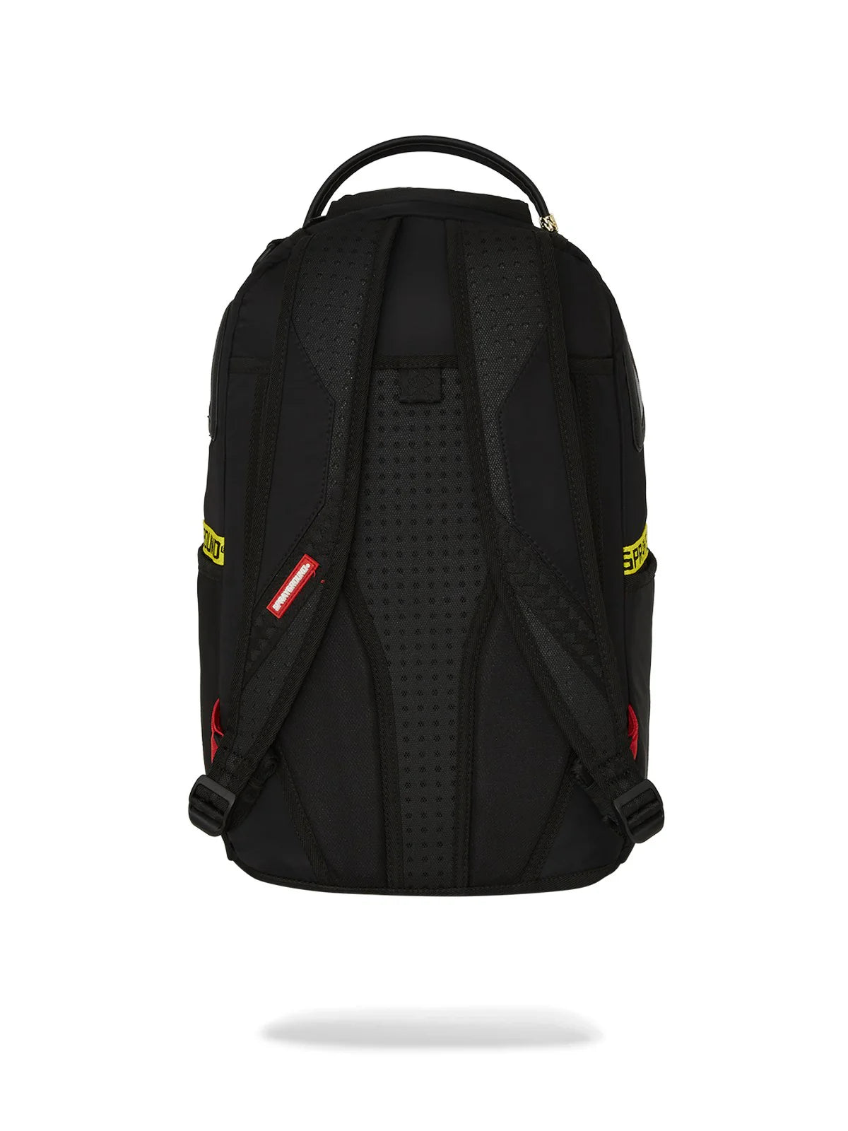 SPRAYGROUND Zaino SHARK CENTRAL YELLOW TAPE DLX SATIN BACKPACK NERO