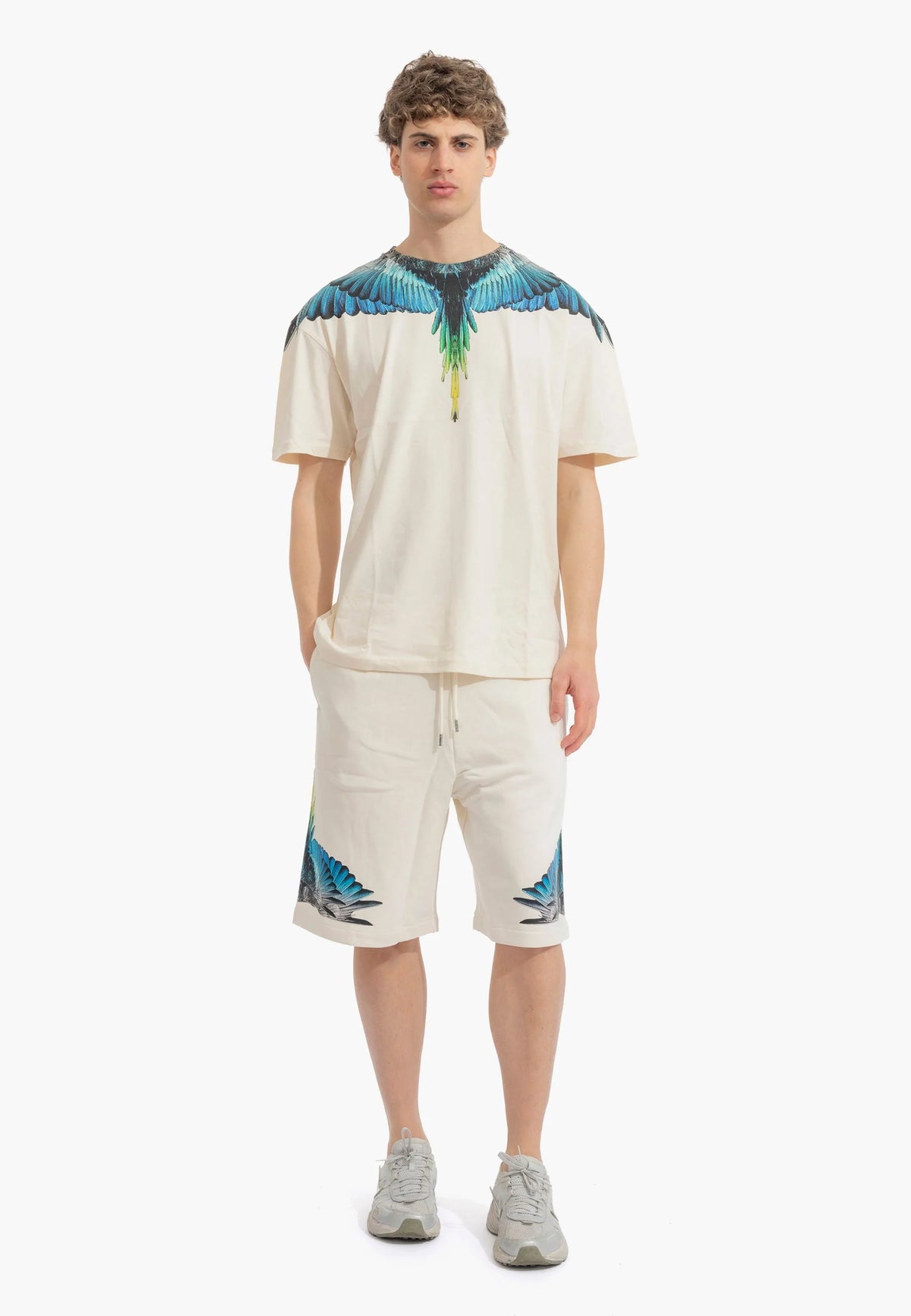 County of milan COUNTY OF MILAN Completino Marcelo Burlon T-Shirt e Pantaloncino Ali Blu - COMPLETINO - Tommaseo Clothin