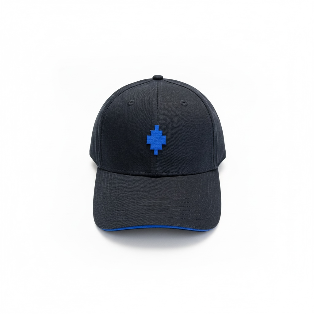 County of milan MARCELO BURLON COUNTY OF MILAN Cappello Con Visiera Con Logo Ricamato Nero/Blu Elettrico - Cappello - To