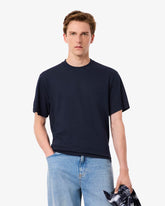 LACOSTE T-Shirt Con Ricamo Sulla Manica Blu
