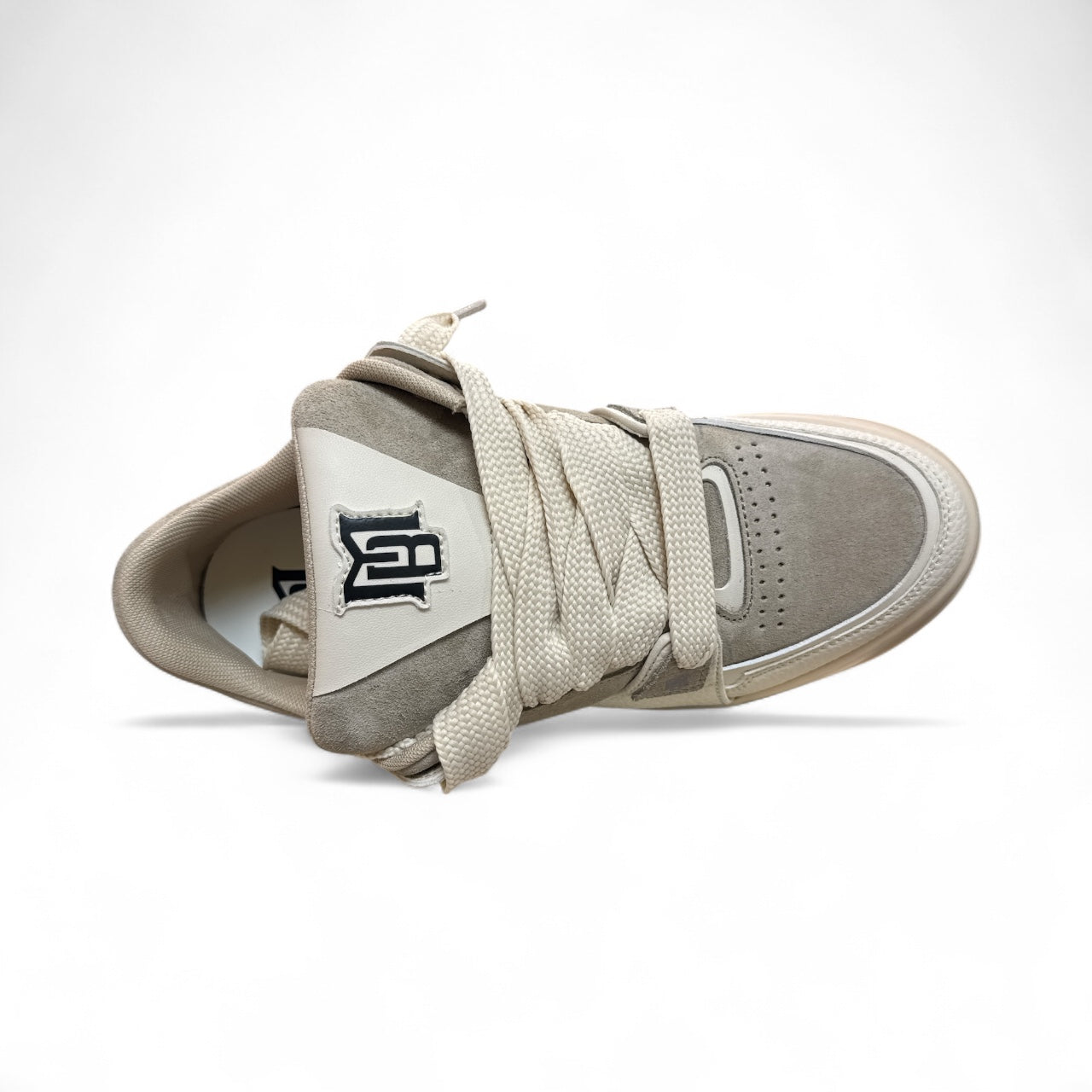 BRIAN MILLS Sneakers in Pelle e Camoscio Made in Italy Mod. Beige