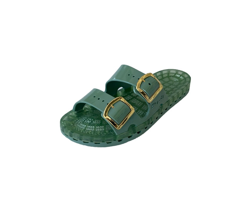 sensi SENSI Ciabatta BAMBINO In Gomma Forata FLAMINGO Salvia - ciabatte - Tommaseo Clothing