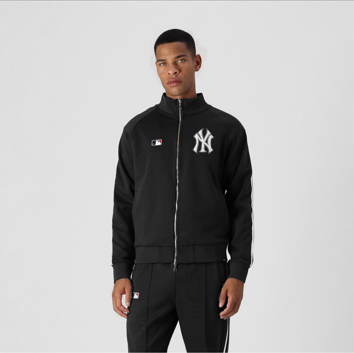 ‘47 x NBA Tuta New York Yankees Con Zip Senza Cappuccio Nera