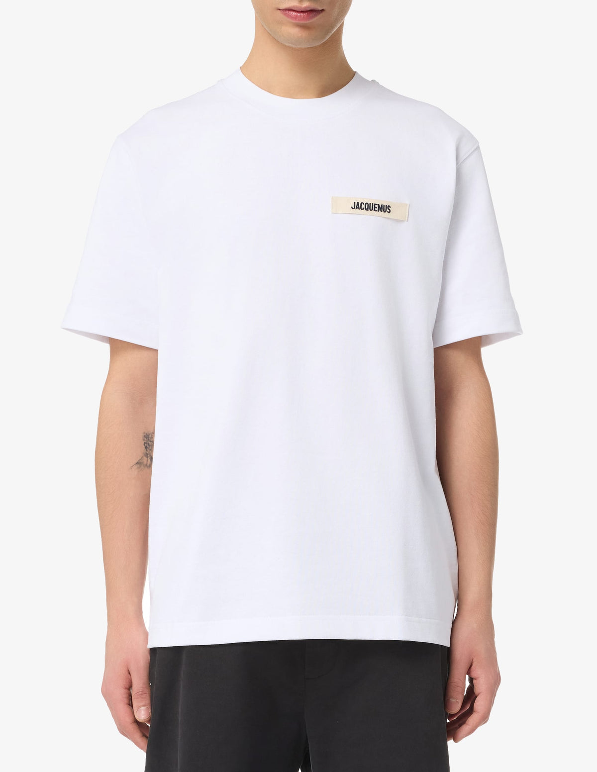 JACQUEMUS T-Shirt In Cotone Con Logo In Rilievo Bianca