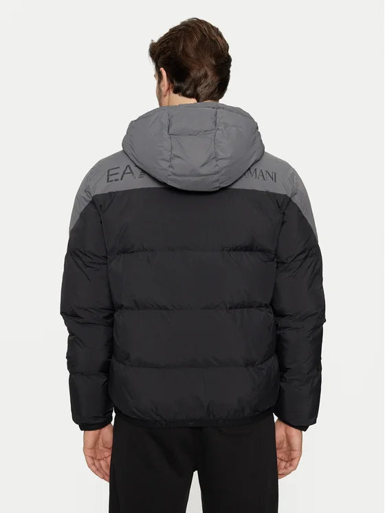ARMANI GIUBBOTTO PIUMINO EA7 CON CAPPUCCIO GRIGIO/NERO 6DPB30 PNDOZ 1200
