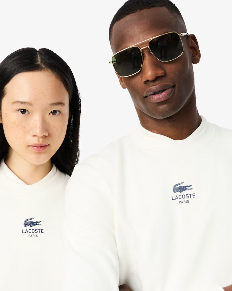 LACOSTE Felpa Girocollo Lacoste Paris Bianca