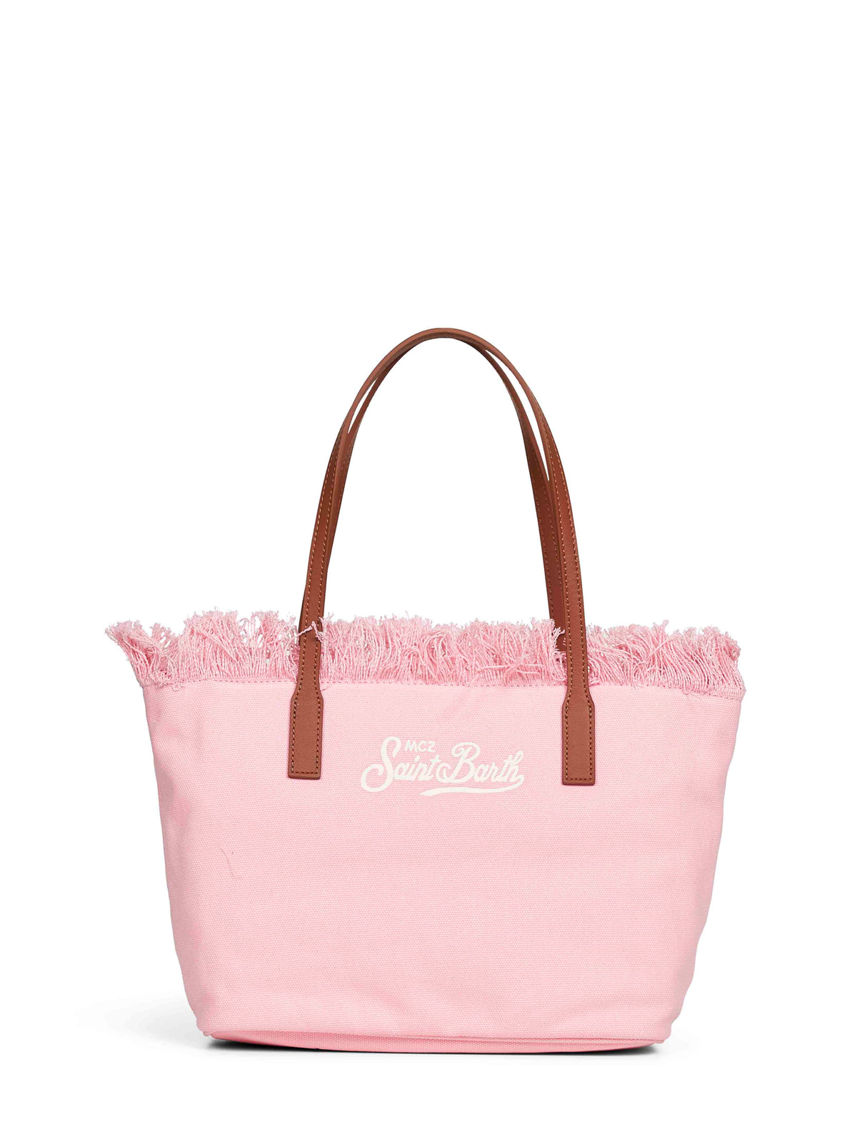 Saint Barth SAINT BARTH Borsa City Regular in canvas con chiusura a zip e frange Rosa - Borsa - Tommaseo Clothing