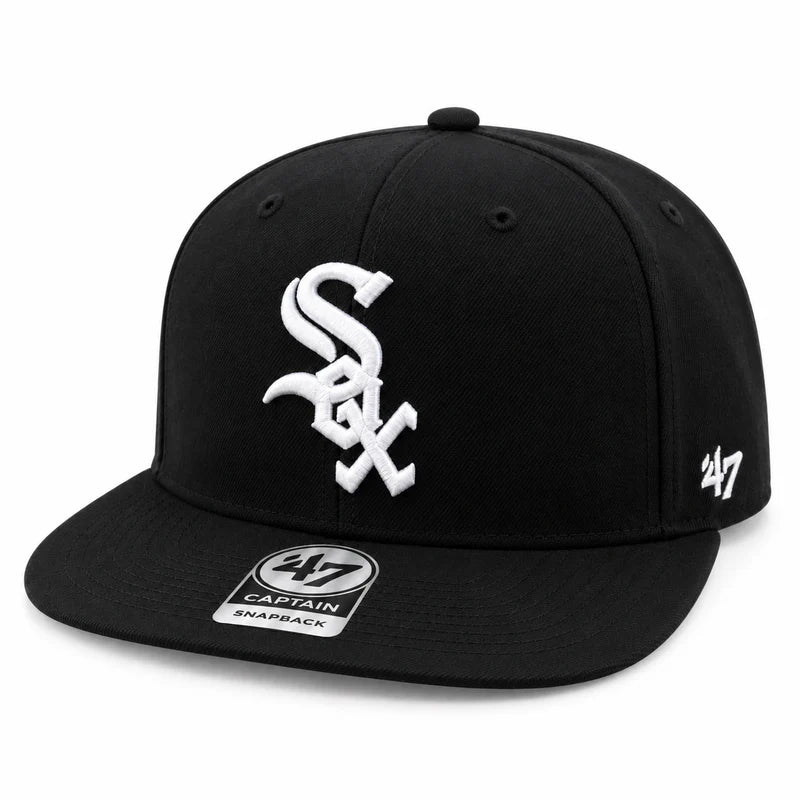 ‘47 Chicago White Sox Cappello Visiera Piatta Nero/Bianco