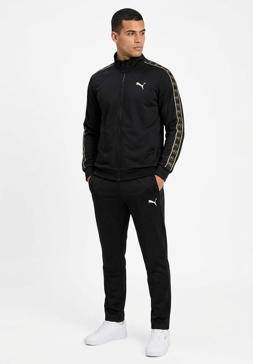 PUMA Tuta Completa Con Zip Acetata Bande Laterali Nera