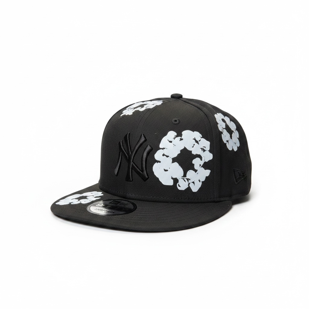 NEW ERA CUSTOM “NY” Denim Tears Nero/Bianco