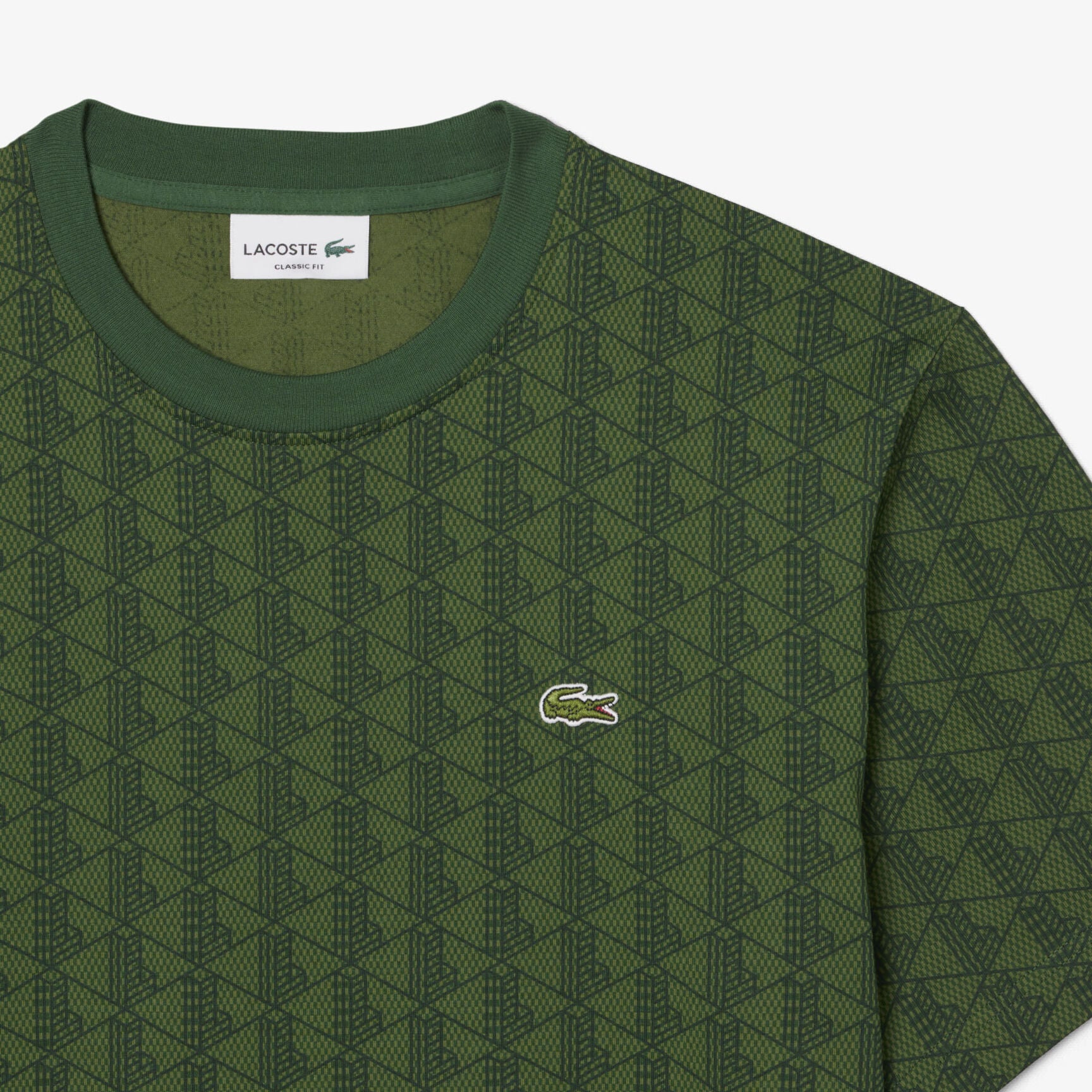 LACOSTE T-Shirt Monogram Verde