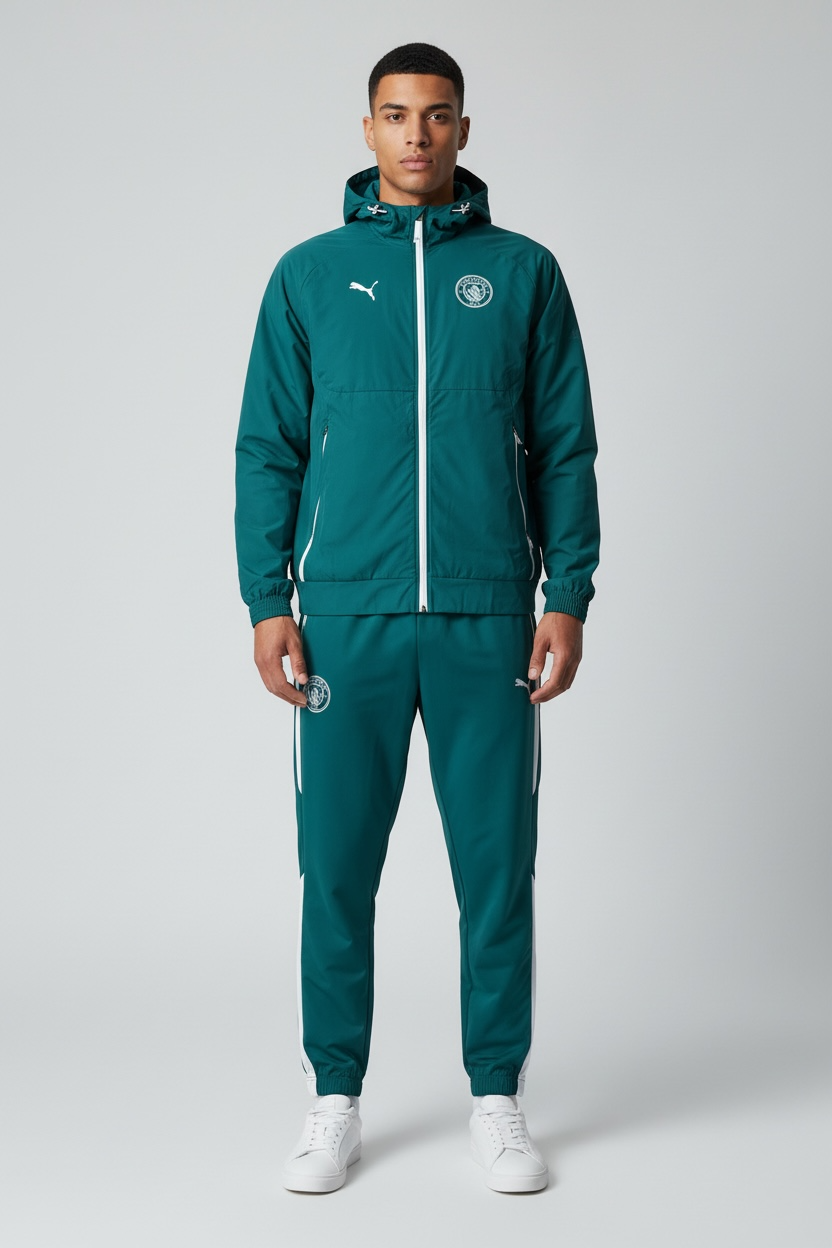 Puma PUMA Tuta Manchester City Leggera Microfibra Con Zip Verde - Tuta completa - Tommaseo Clothing