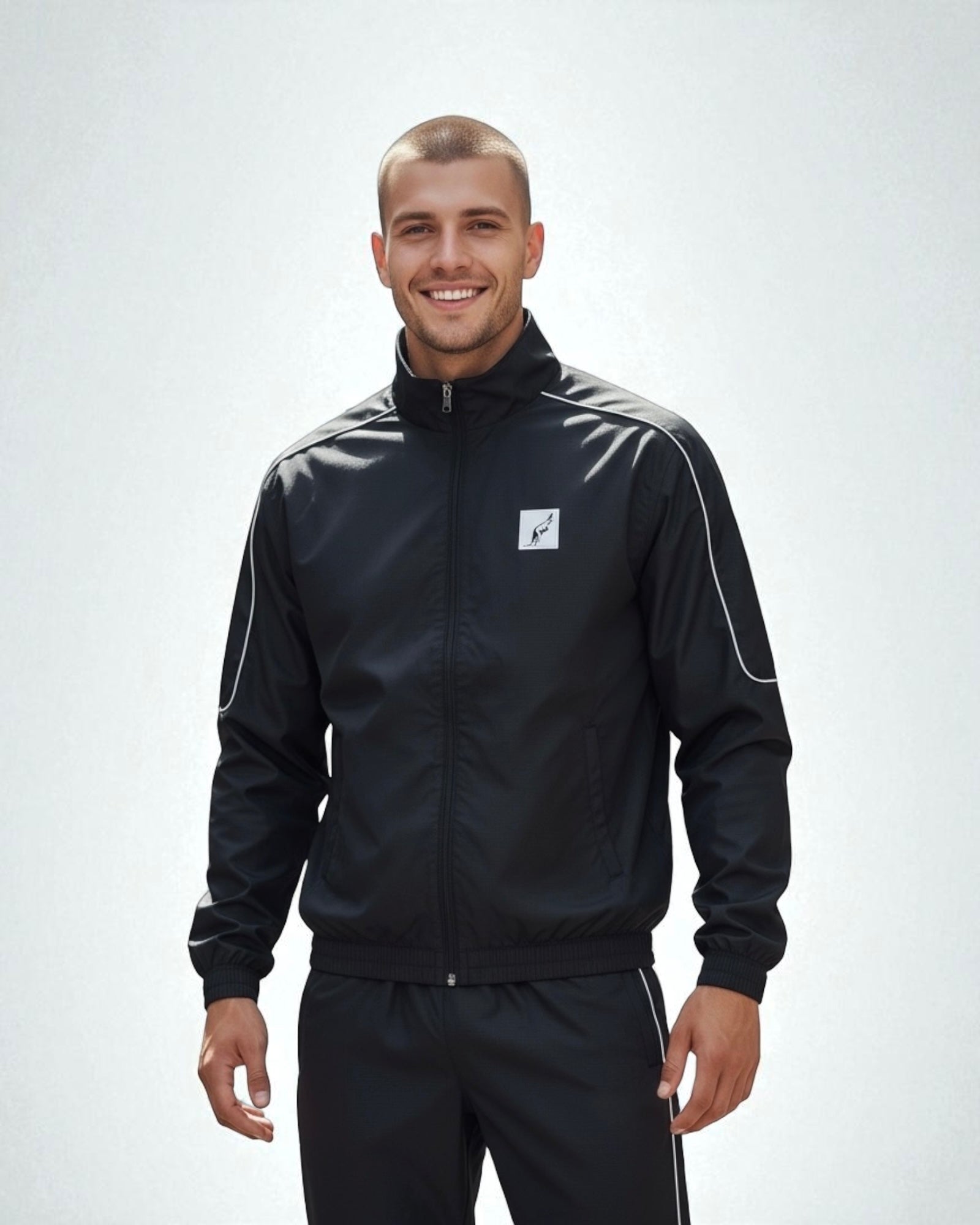 AUSTRALIAN Tuta Brice Nocturna Leggera In Microfibra Con Zip Nero/Bianco 25/26