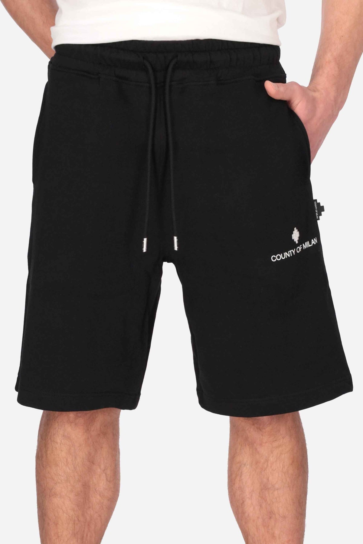 County of milan COUNTY OF MILAN Marcelo Burlon Pantaloncino Basic Nero - Pantaloncini - Tommaseo Clothing