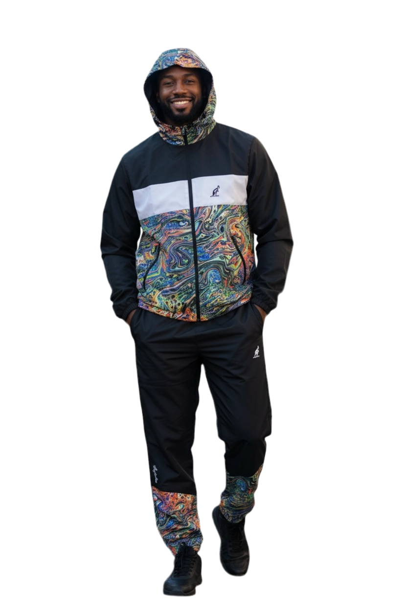 AUSTRALIAN Tuta In Microfibra Con Zip E Cappuccio Con Fantasia Multicolor