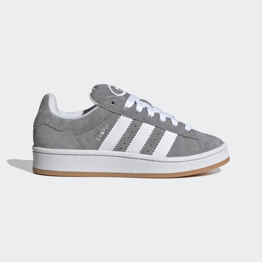 Adidas Campus Sneaker Unisex Grigio Camoscio Strisce Bianche