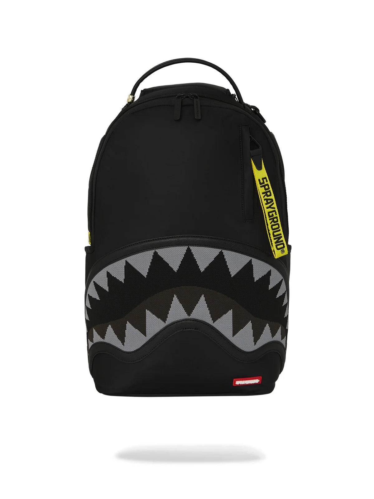 SPRAYGROUND Zaino SHARK CENTRAL YELLOW TAPE DLX SATIN BACKPACK NERO