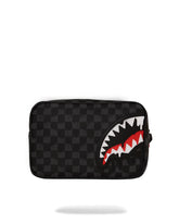 SPRAYGROUND Pochette In Pelle Dripping Sharks In Paris Brick Nero