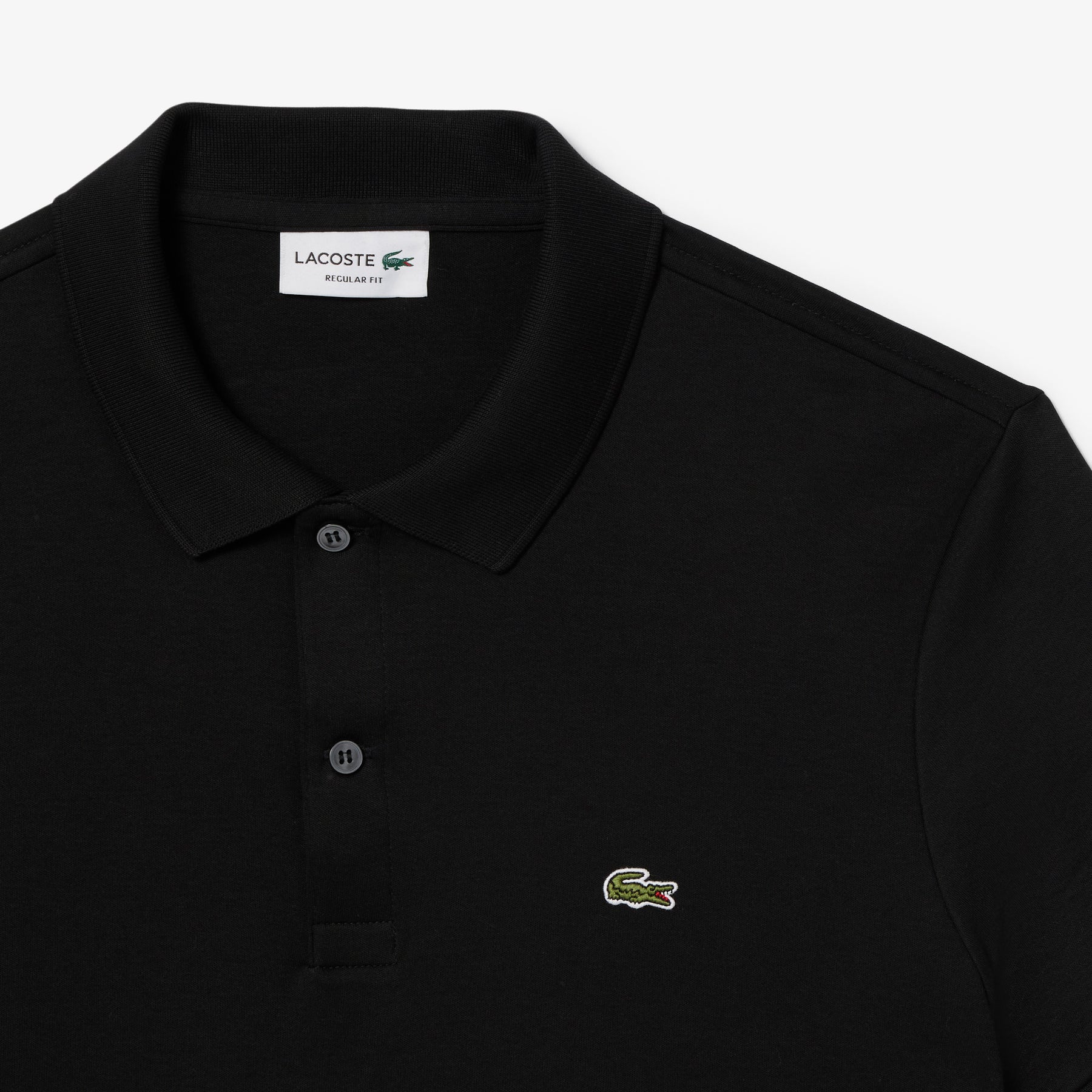 LACOSTE Polo Regular Fit in Cotone Nera