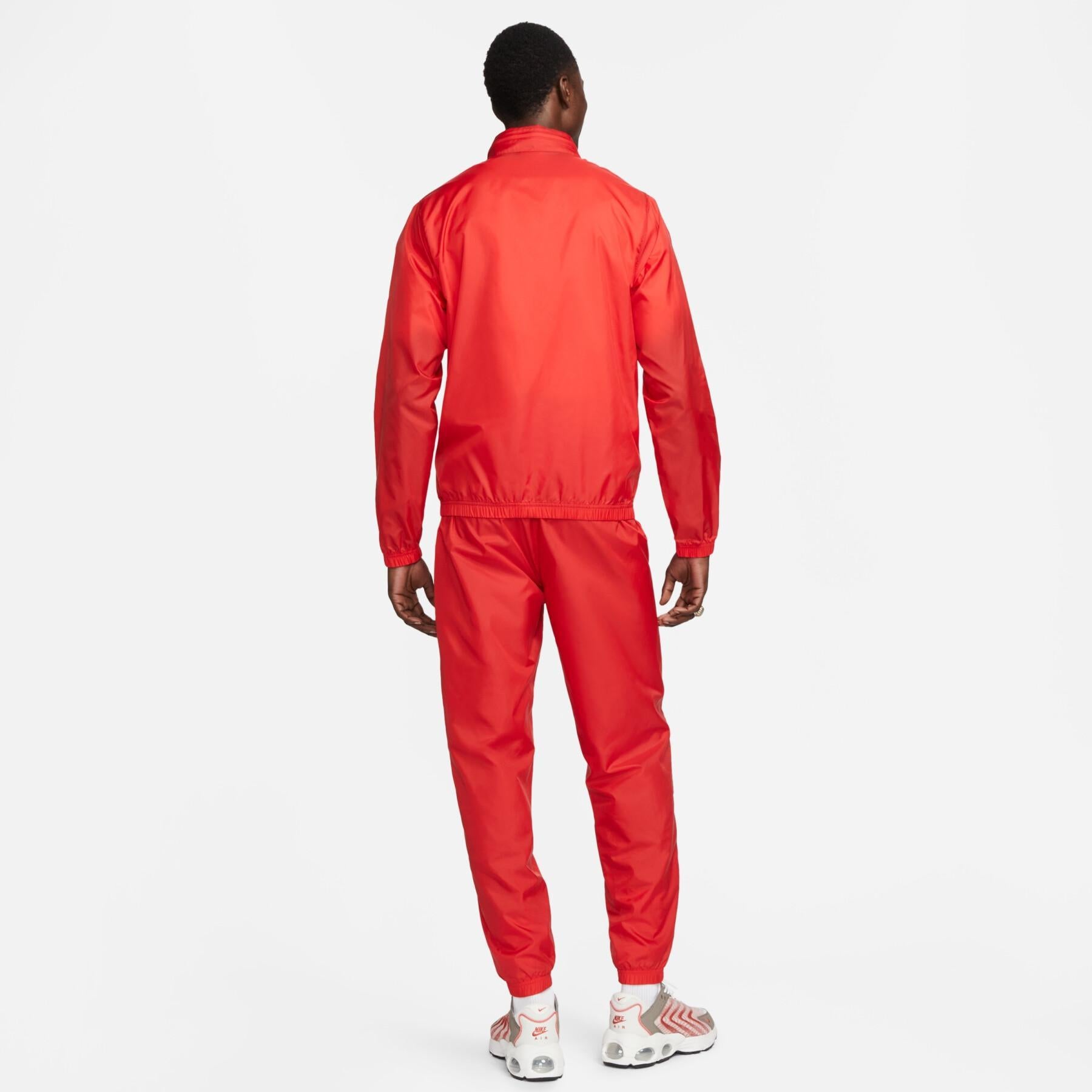 NIKE Tuta Leggera In Microfibra Con Zip Rossa