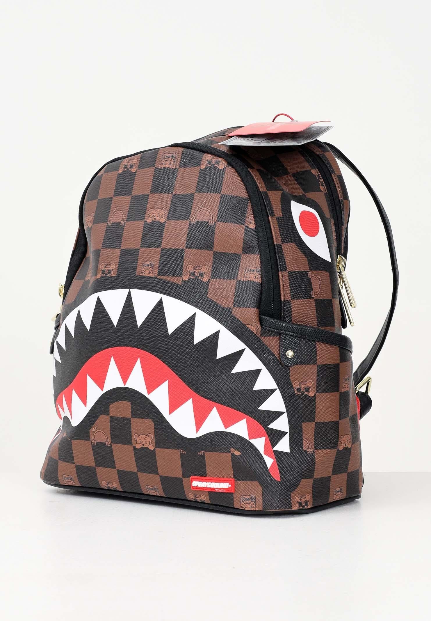 SPRAYGROUND Zainetto In Pelle Toy Edition Marrone e Nero