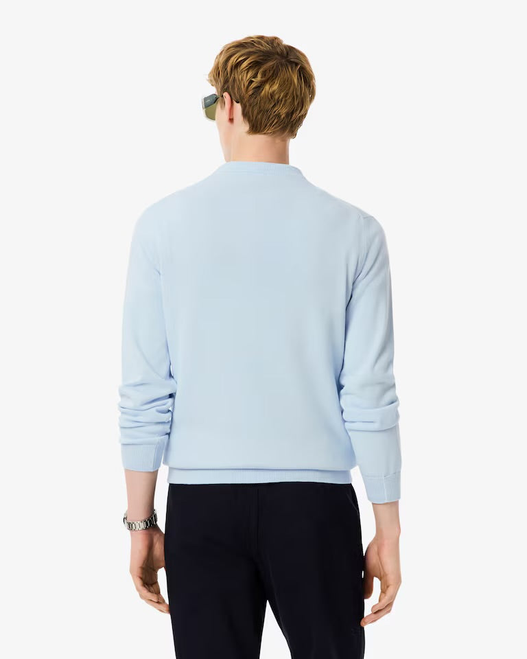 LACOSTE Maglioncino Basic In Cotone Azzurro