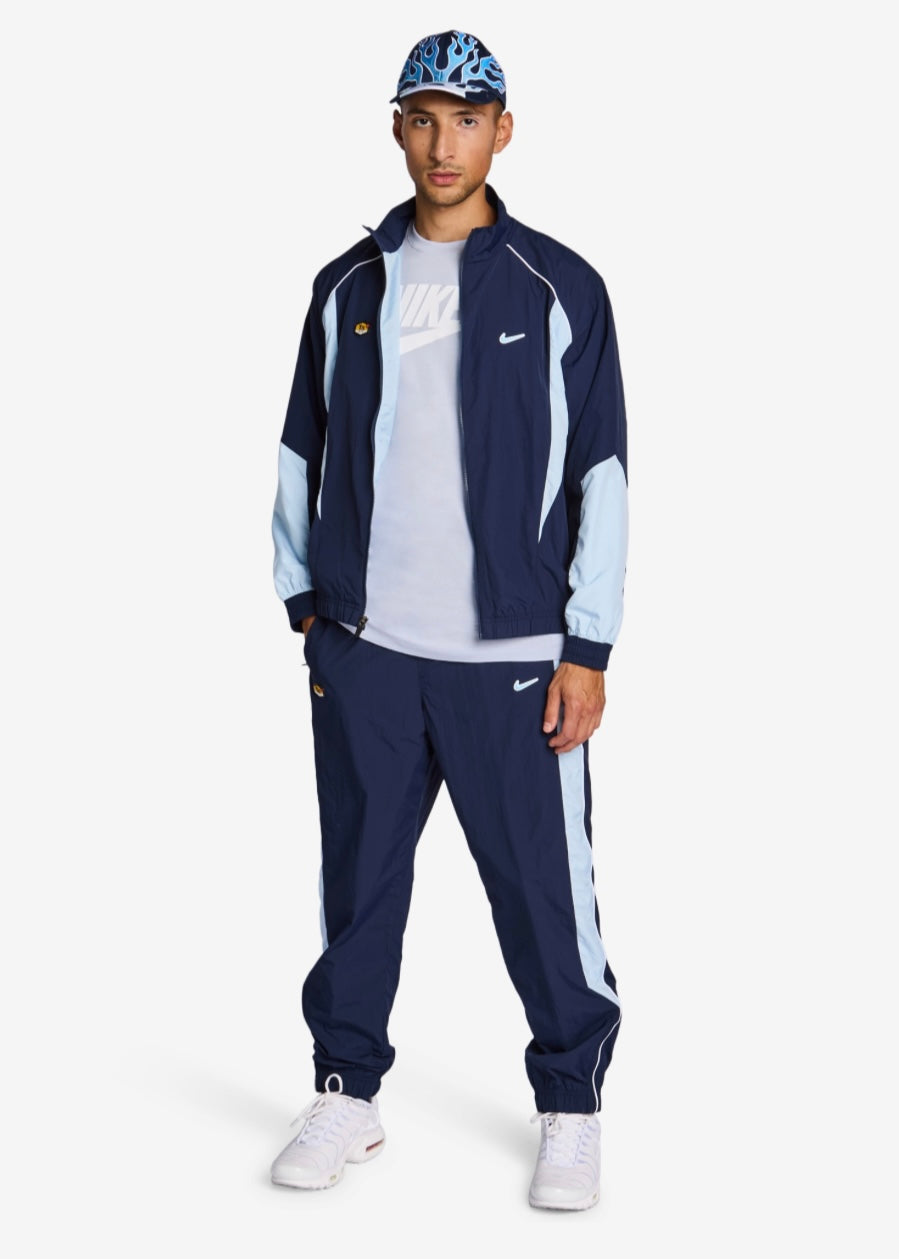 NIKE Tuta TN Leggera In Microfibra Con Zip Blu/Azzurra